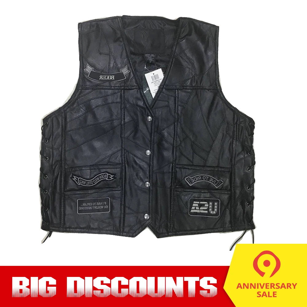 

Motorcycle Jacket Motos Biker Genuine Leather Vest Mens Chaqueta Moto Punk Retro Jaqueta Motoqueiro Casual Vest Clothing