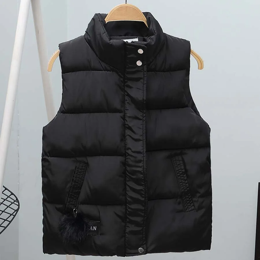 New Fashion Winter Vest For Women Collar Sleeveless Short Coat Women Jacket Waistcoat Female  Autumn Women Clothing