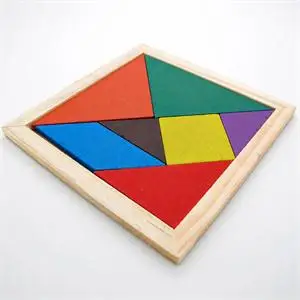 10pcs/lot Delicate Children Toy Geometry Wooden Jigsaw Puzzle Development Tangram Wooden Jigsaw Puzzle Educational Toys for Kids