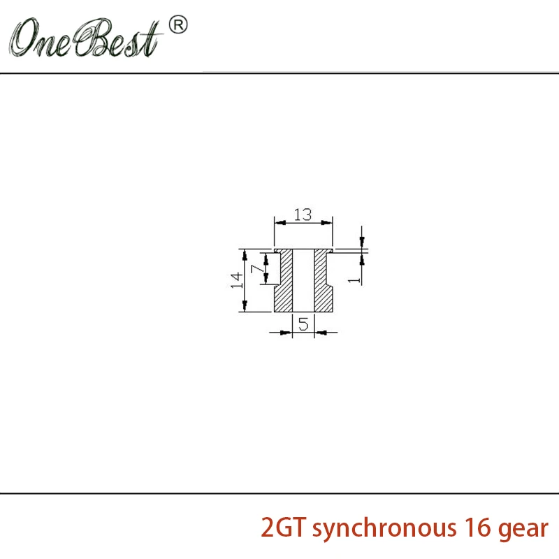 10Pcs/Lot GT2-16 Synchronous Belt Pulley 2GT-16 Gear Inner Hole 5mm For 6mm Belt 3D Printer Accessories Parts