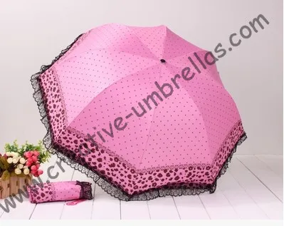 

Imitation paradise parasol,cute mini style,UPF>40+,ladies'parasol,silver coating(UV protecting),boder embroidery,leopard desin