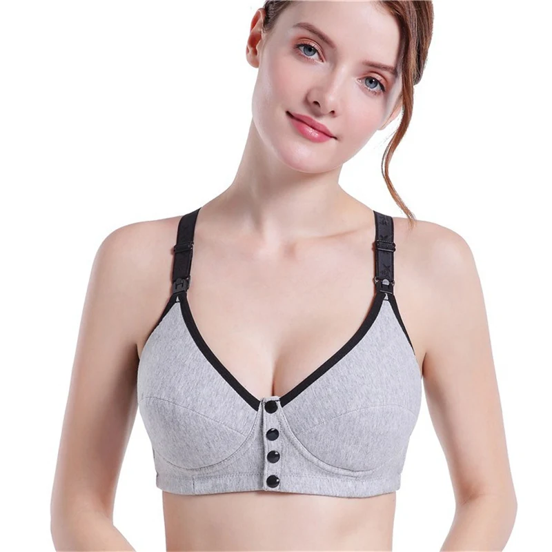 De maternité soutien-gorge de maternité vêtements femmes enceintes Femmes Doux Alimentation Sommeil Soutiens-gorge Fil Allaitement Sans Soutien Gorge culotte de sous-vêtements Soutien-gorge d'allaitement boutonné