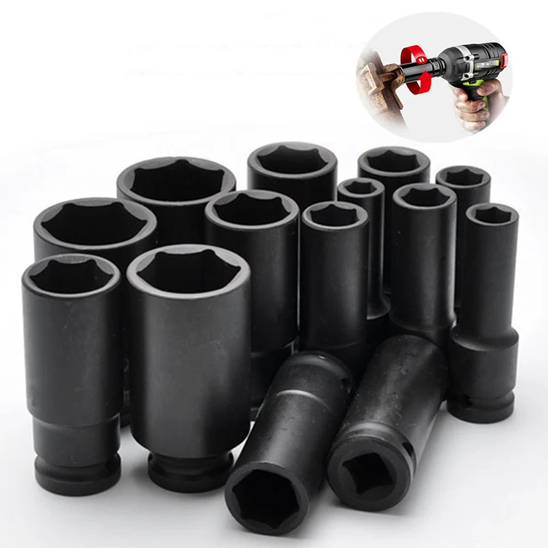 35PC Air Impact Presa Profondo 6 Punto Assale Dado Presa 8-32 millimetri CRV Breve e Lungo Tipo