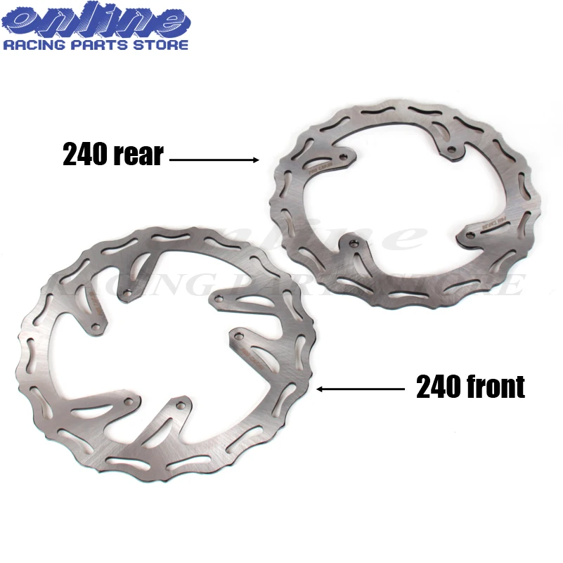 240MM Front and Rear Brake Disc Set Rotor For CR CRF CR125 CR250 CR500 CRF250R CRF250X CRF450R CRF450X Motocross Dirt Pit Bike