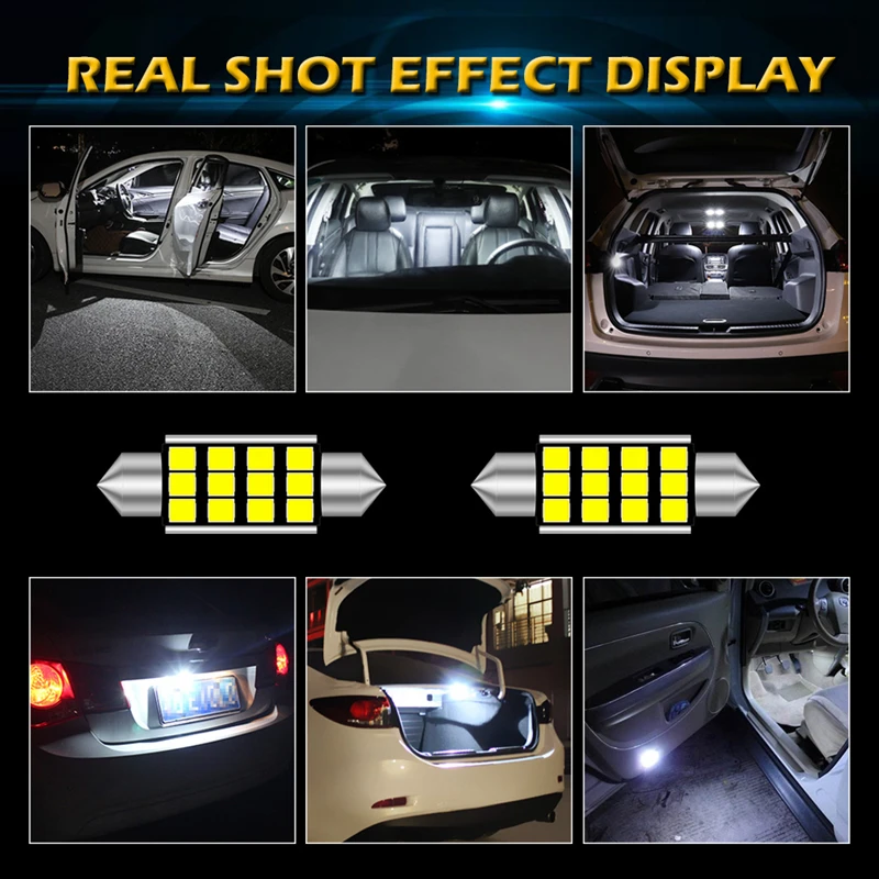 2pc C5W LED C10W led CanBus bulb No Error 31mm 36mm 39mm 42mm LED Festoon Light Car Interior Reading Light 12V 6000K White