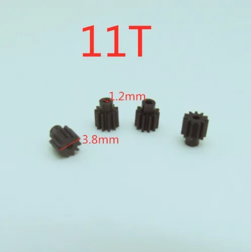 4pcs 10pcs 100 500pcs 1000pcs Small Motor Gears 11T Teeth 1.2MM Shaft R/C VISUO XS809HW XS809S BATTLES Quadcopter Spare Parts