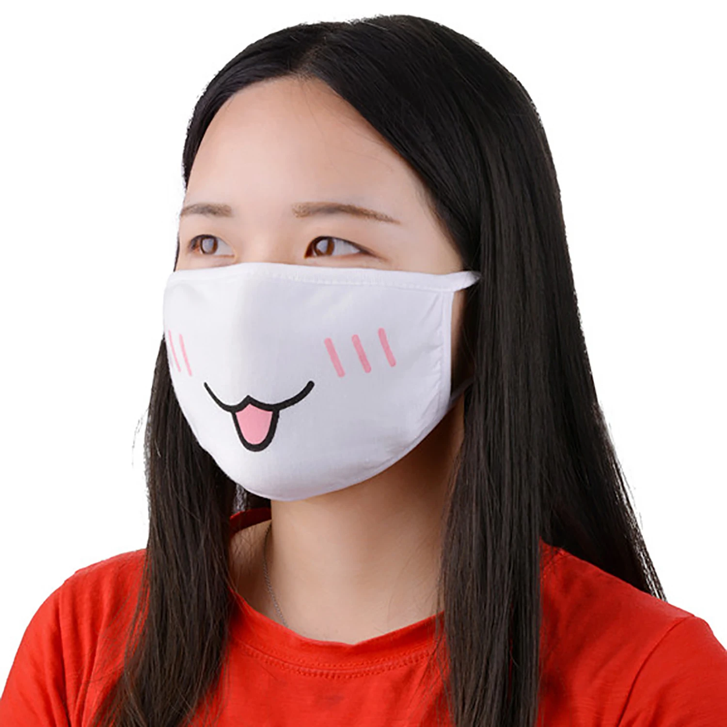 9PCS Unisex Cute Cartoon Face Mask Funny Teeth Pattern Anti-bacterial Dust Winter Mouth Mask Emotiction Masque Kpop masks