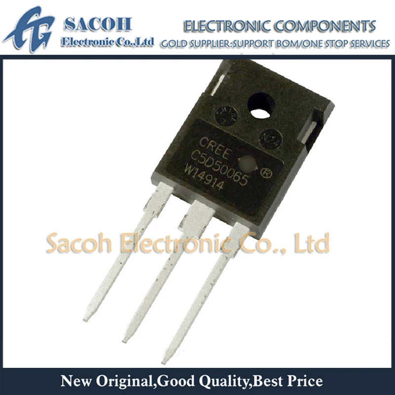 

Refurbished Original 2Pcs/Lot Power Transistors C5D50065D C5D50065 TO-247-3 50A 650V SiC Carbide Zero-Recovery Rectifiers