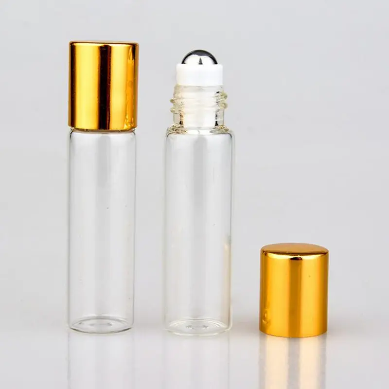 5ml Empty Roll-on Perfume Bottle Vials Refillable Aluminum Cap Glass Roller Ball Bottle Essential Oils bottle F20171321