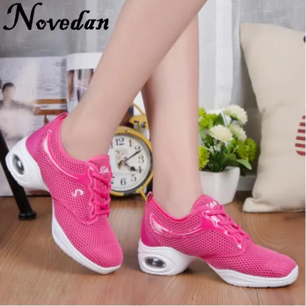 New 2017 Modern Women Dance Sneakers Jazz Dance Shoes Mesh Breathable Salsa Shoes Tennis Sneakers