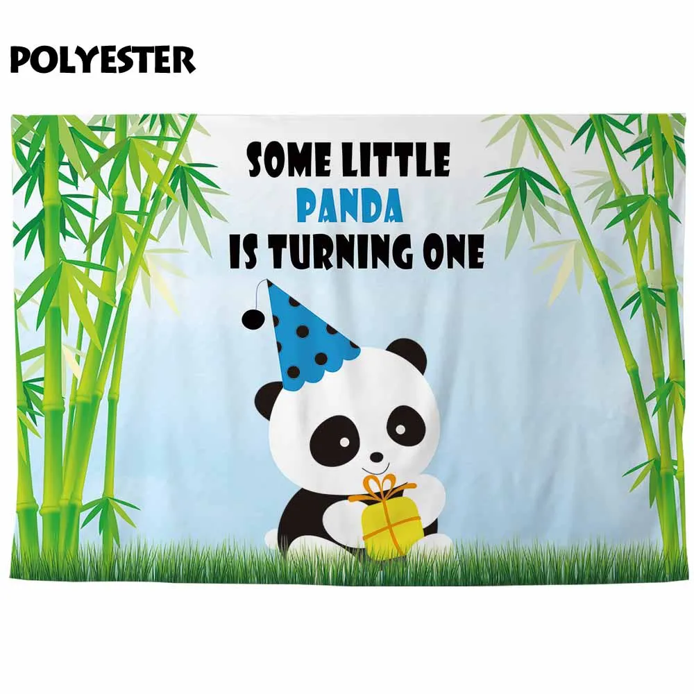 Allenjoy – arrière-plan pour photographie de nouveau-né, décor de photographie personnalisé, dessin animé, panda, fête prénatale, anniversaire