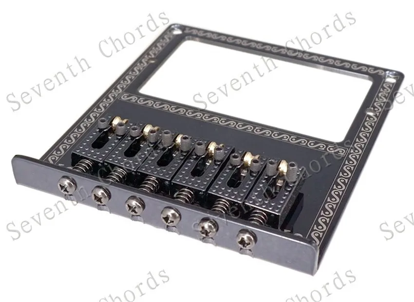 Ein Satz schwarzer Humbucker für E-Gitarren mit Montageloch, 6-saitiger Rollensattelbrücke, Zubehörteile für Musikinstrumente – Detail 8