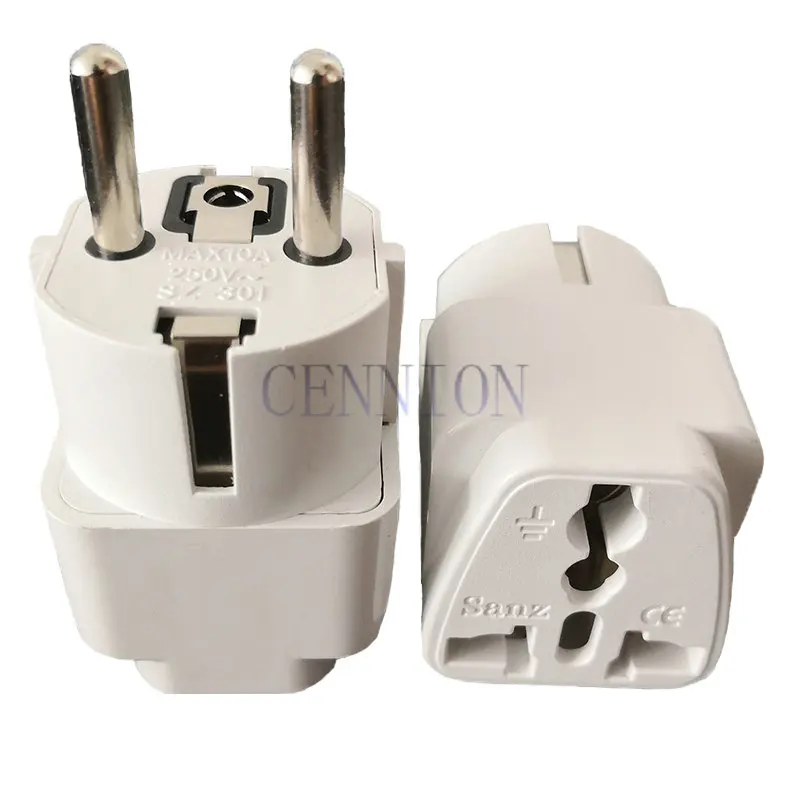 

Copper Pass 10A UK EU AU US to DE FR AC Power Plug Trip Travel Adaptor Convertor for Journey 100pcs