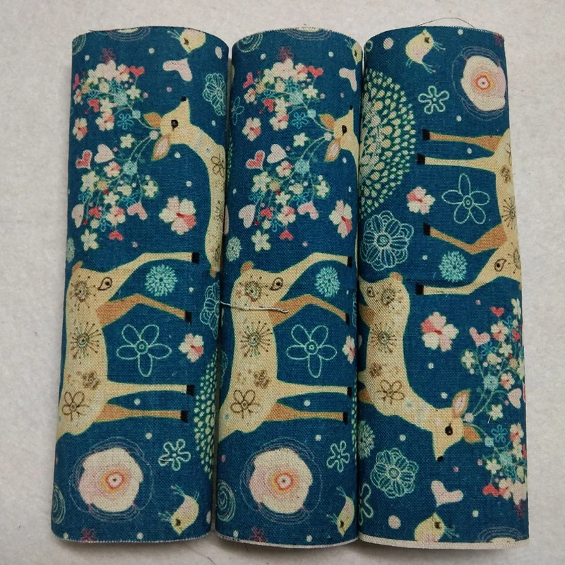 Exquisite Digitial Printing Of Deers Quilting Fabric Pre-Cut Square for DIY Patchwork Sewing Zakka DIY Fabric 20x20cm