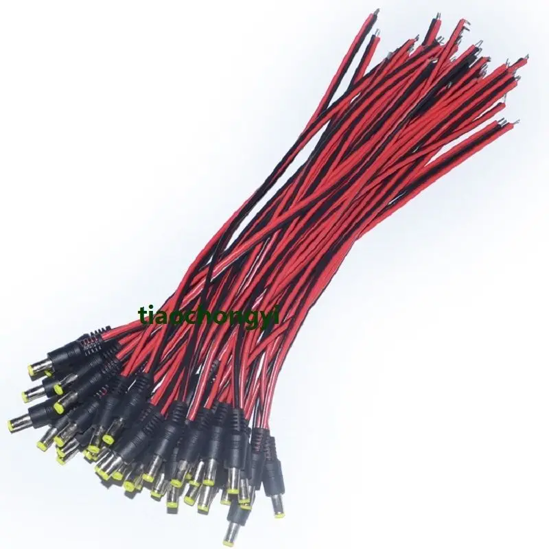 10pcs 12V 5.5x2.1mm Male DC Power Socket Jack Connector Cable Plug Wire