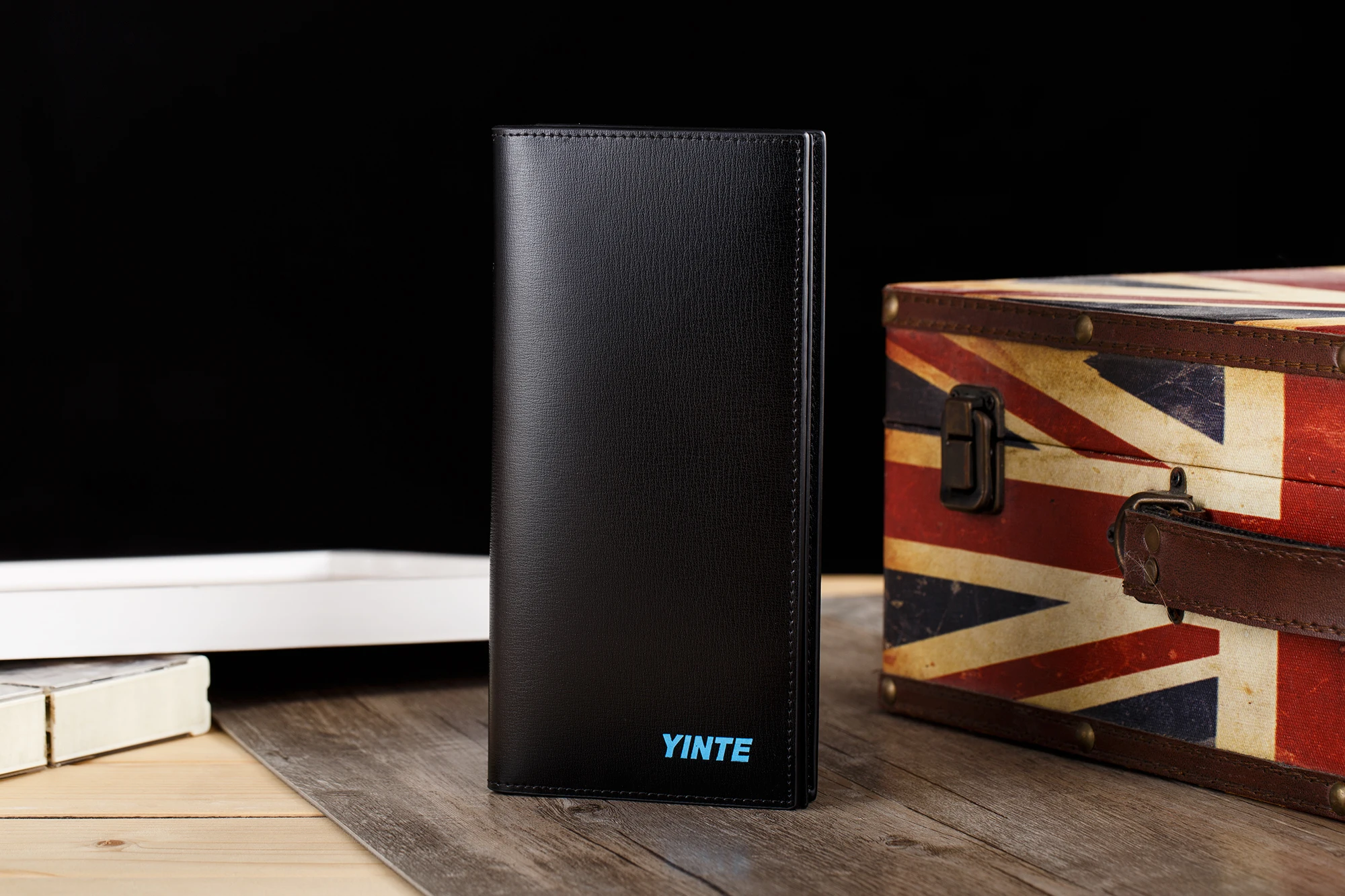 YINTE Fashion Men Long Wallets Black Business Wallet Mens Fashion Brand Leather Credit&ID Car holder Wallet Purses Portfolio