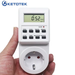 EU Plug Timer Switch Socket Save Energy 24/7 Days Digital Timer with Random and Summer Time Week Hour Programmable Socket AC 230