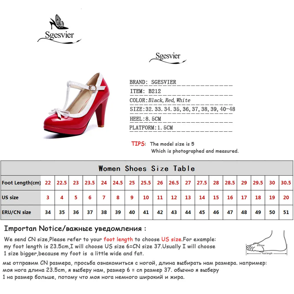 Sgesvier Princess Lolita Mary Jane Shoes Woman High Heels Red White Bowtie Ladies Summer Spike Heel Pumps Party Summer B212