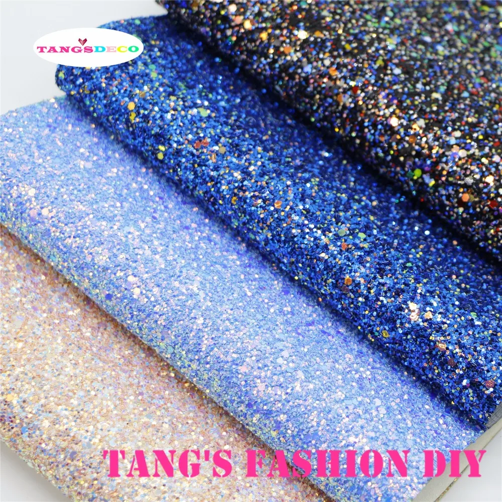 

12PCS---20X22CM DIY Hair Bow Material High Quality Mix Color Chunky Glitter PU Synthetic Faux Leathers