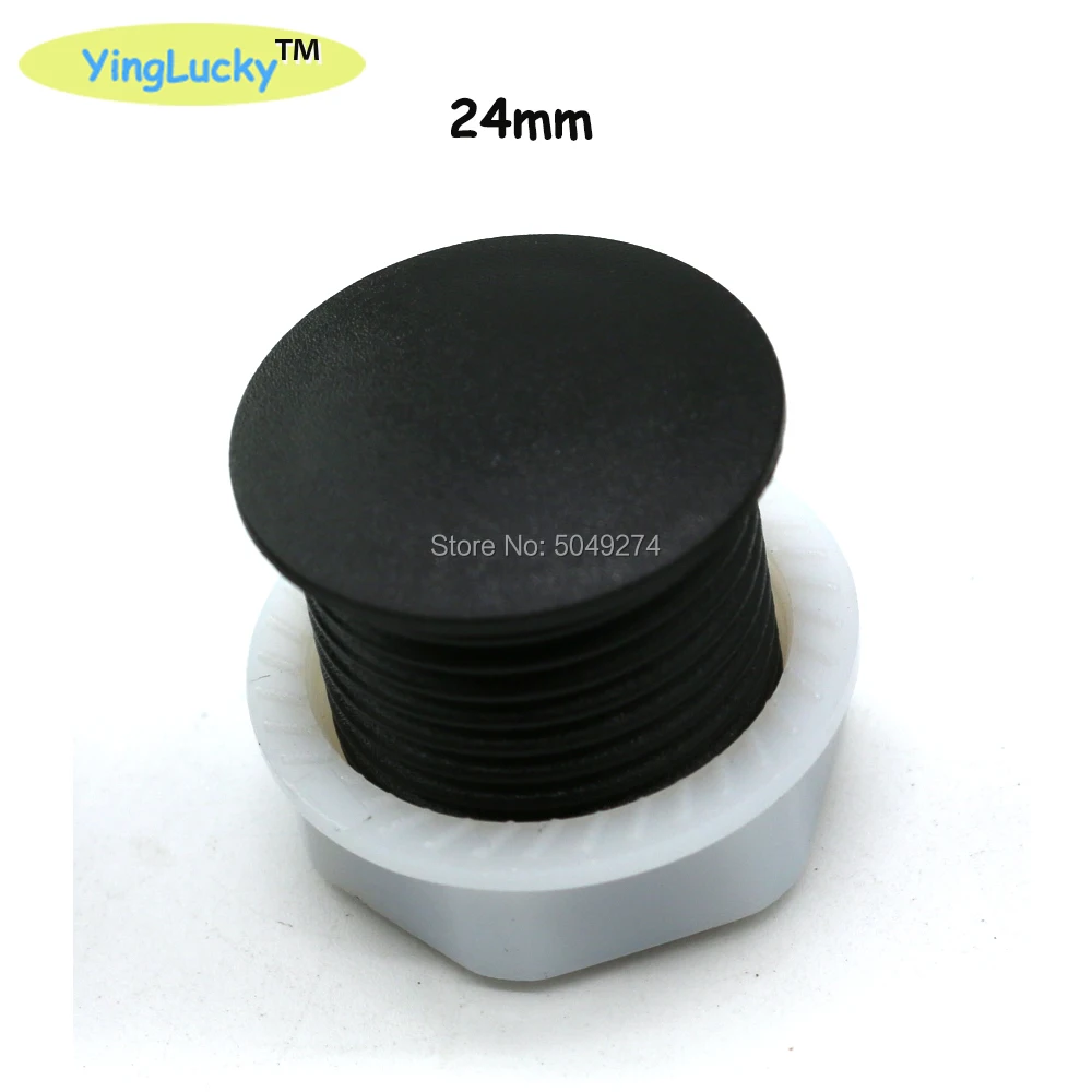 10PCS 24mm 28MM  30mm arcade Button hole plug button cover hole cap Screw in type Black for arcade cabinet