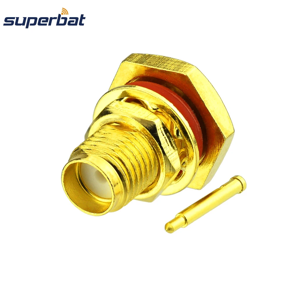 Superbat RP-SMA Female Bulkhead Solder RF Coaxial Connector for Semi-rigid Cable.086