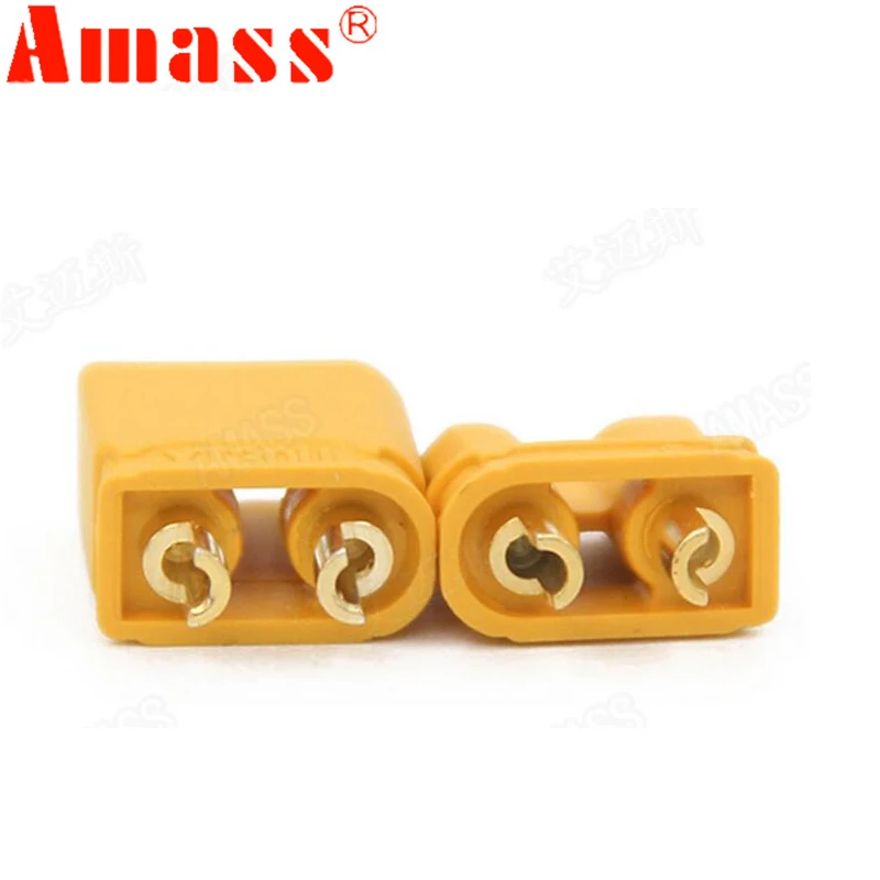 Amass – connecteur de prise antidérapant XT30U, mâle + femelle, doré, 2mm, mise à niveau de la prise XT30, 50 paires, 100 pièces/lot