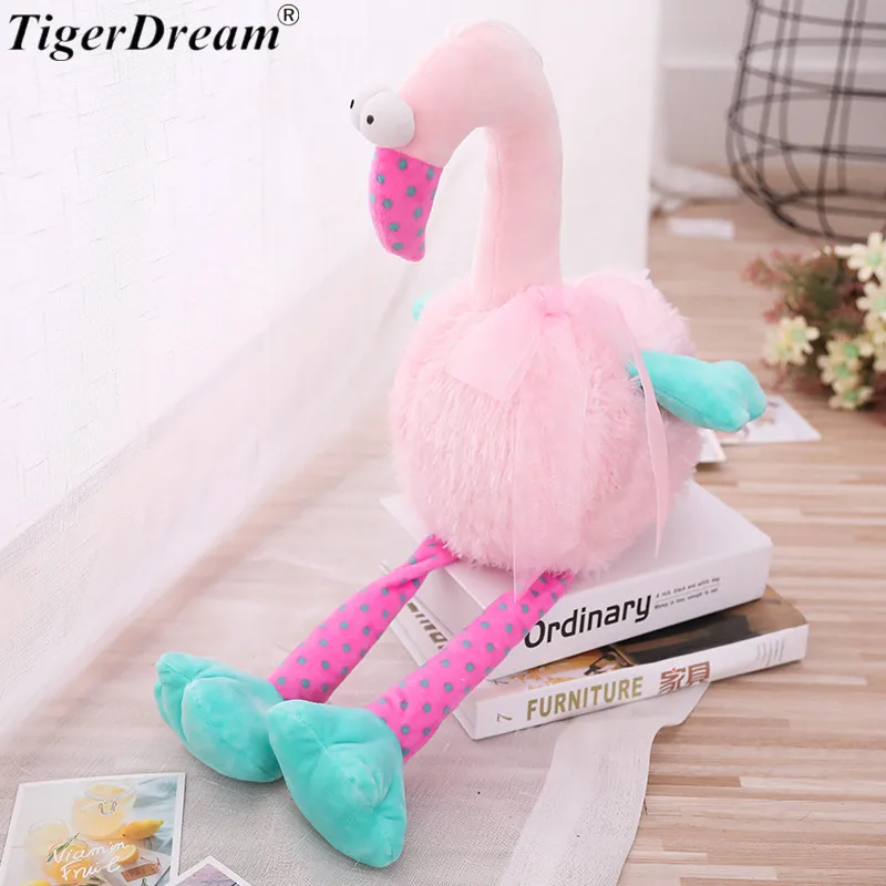 One Piece Soft Stuffed PP Cotton Ostrich Plush Dolls Flamingo Toys Cute Bird Cushions Sleeping Pillows Children Accompany Toy