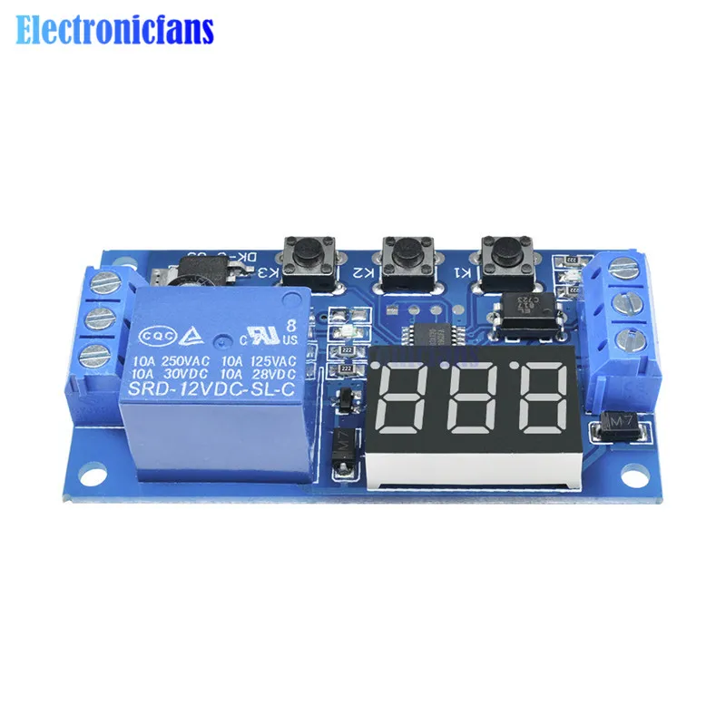 DC 12V LED Digital display Home Automation Delay Relay Trigger Time Circuit Timer Control Cycle Adjustable Switch Relay Module