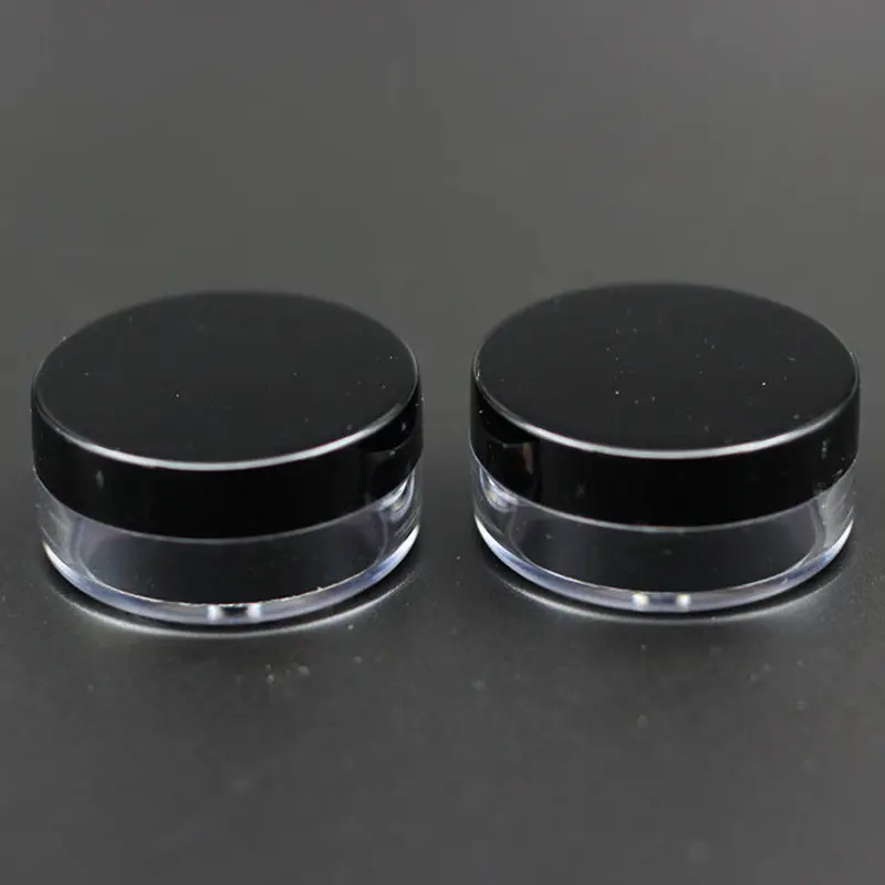 50pcs/Lot 20g High Quanlity Round Clear Cream Jar With Black Lid 20cc PS Jar Plastic Cream Bottle With Black Lids Previous Jar