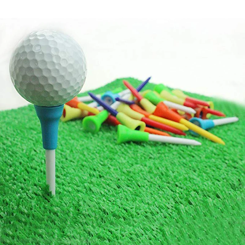 Crestgolf 83mm/70mm/54mm Multi Color Plastic Golf Tees Durable Rubber Cushion Top Golf Tee Golf Accessories 50pcs/Pack