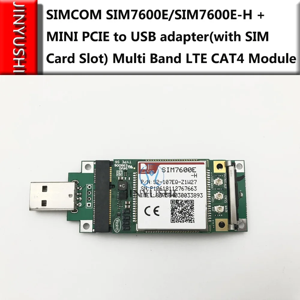 JINYUSHI for SIMCOM SIM7600E/SIM7600E-H + MINI PCIE to USB adapter with SIM card slot Multi Band LTE Module CAT4 module