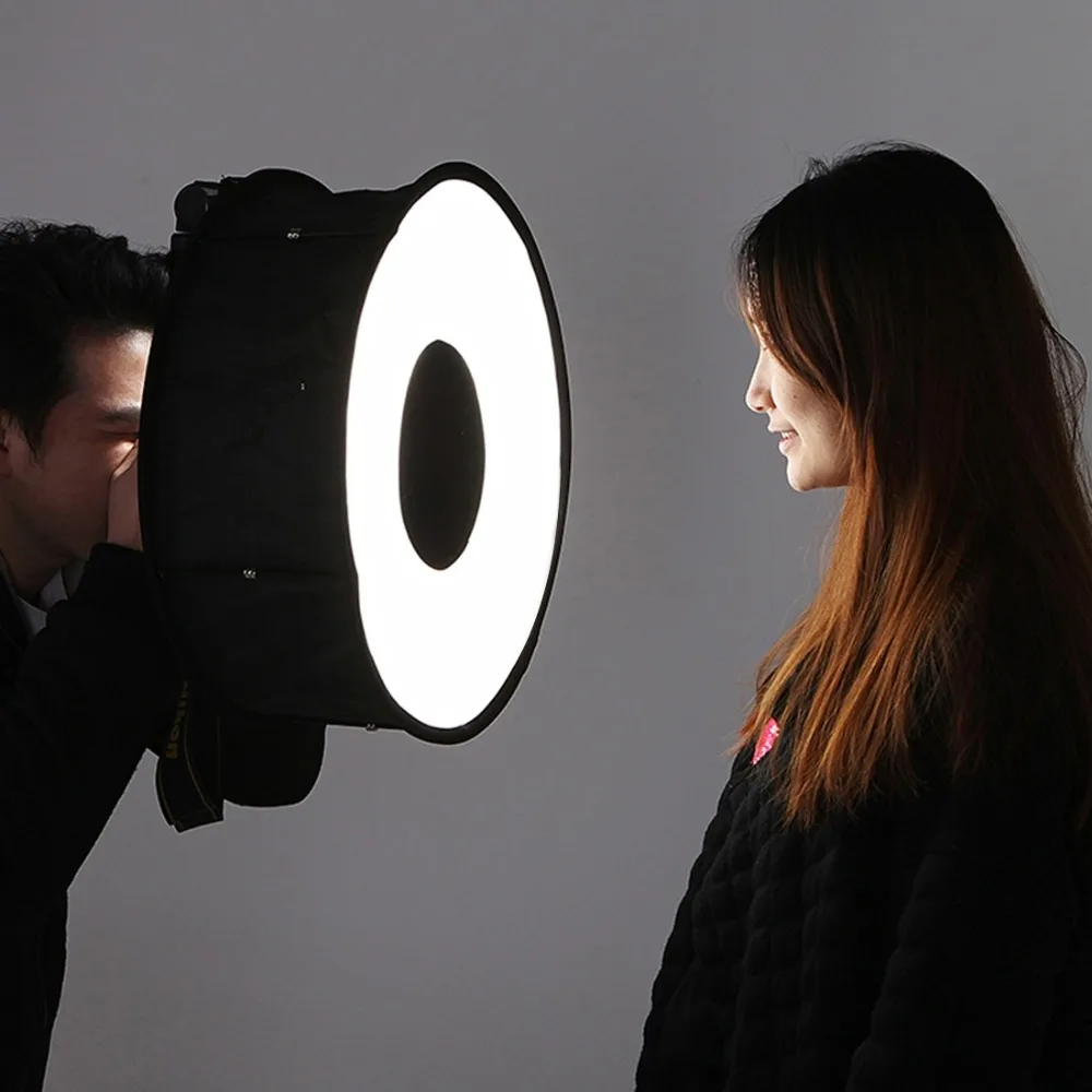 45cm Ring Softbox Speedlight Round Style Flash Light Shoot Soft Box Foldable Soft Flash Light Diffuser for Nikon Photography