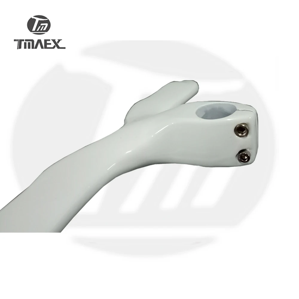 Road Carbon Bicycle Handlebar, White Paint Integrated Handlebar with Stem, Bike Parts, 28.6mm