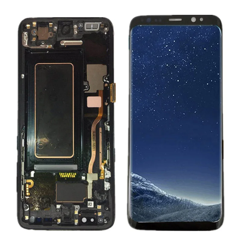 Imagem -02 - Testado Amoled 5.8 Lcd para Samsung s8 G950f G950u G950 s8 Display Substituição da Montagem da Tela Sensível ao Toque com Moldura 100