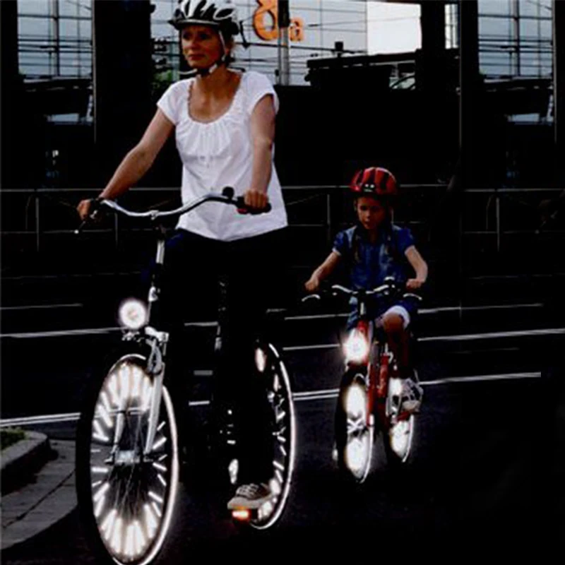 Tube de lumière d'avertissement réfléchissant extérieur 78mm, 12 pièces, jante de bicyclette, montage sur rayons, bande réfléchissante pour extérieur