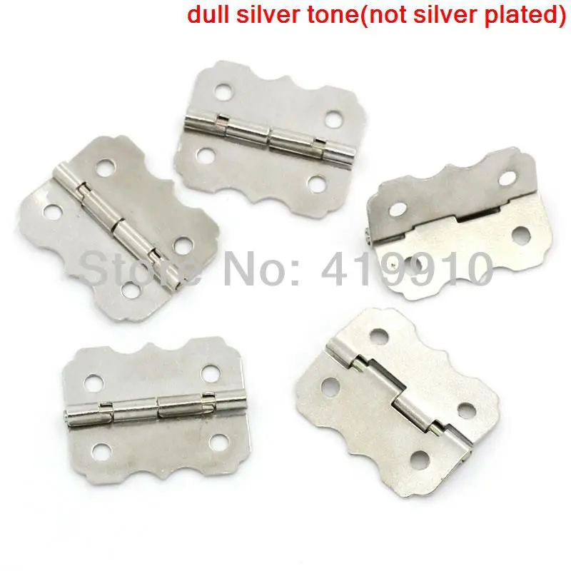 Free Shipping-50pcs Silver Tone 4 Holes Box Butt Hinges 24x20mm J1276