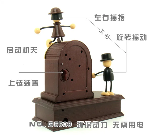 Hand-shaped music box doll house creative desktop dynamic interactive two-drawer metal tone Couple Music Box