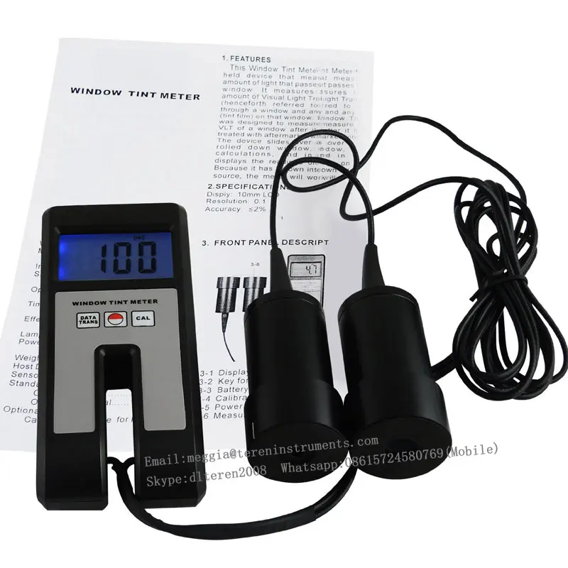 WTM1100 Transparent and Translucent Glass Window Tint Meter Sensor