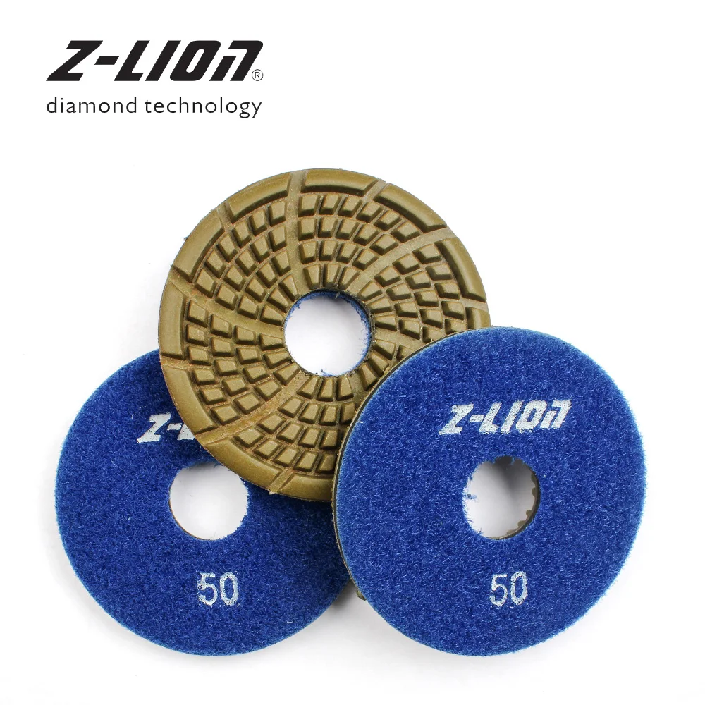 Z-LEAP 7Pcs 3.5 Inch Diamond Floor Grinding Pad Resin Bond Wet Polishing Abrasive Disc For Stone Marble Granite Ceramic Buffing