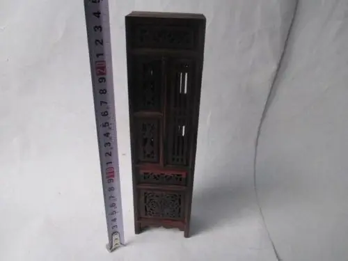 14.89 inch / ( Mini ) Exquisite Handmade Chinese Hongshan Chicken Wings Wood  Folding Screen