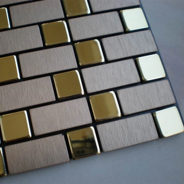 silver mixed golden color, strip self adhesive Aluminum composite panel  bathroom tiles, home improvement