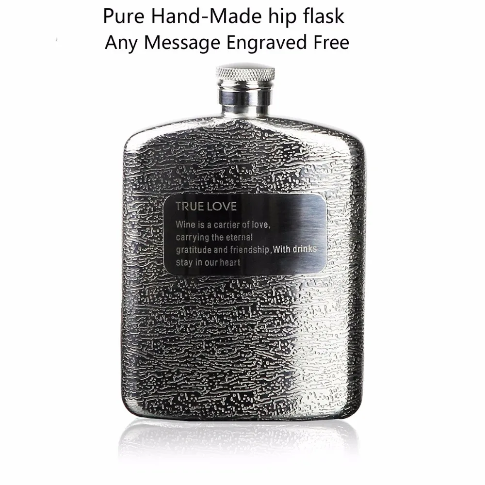 1 pc Man's gift 6oz classics ( Pure hand-made )stainless steel  pocket hip flask,Alcohol Flask with high quality mirror face