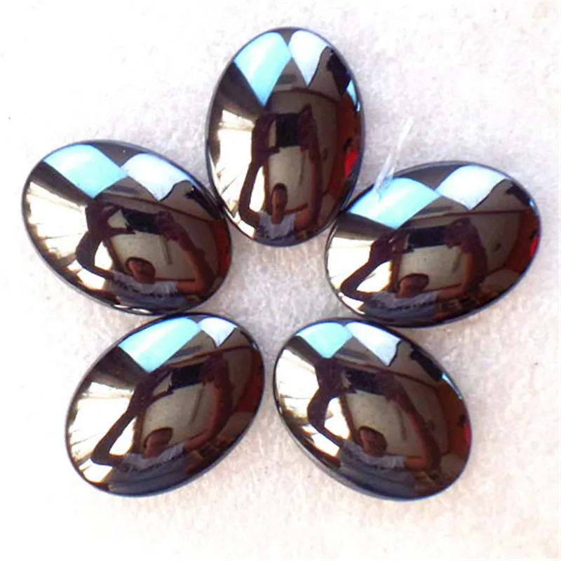 (5 pieces/lot)  Wholesale Natural Hematite Oval CAB CABOCHON 22x30mm Free Shipping Fashion Jewelry Z4759