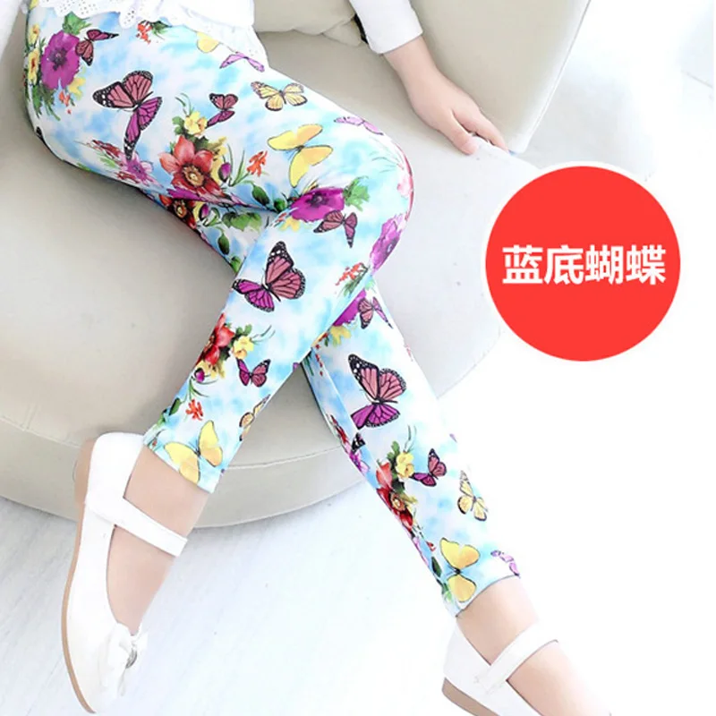 New Style Spring Autumn Children Leggings Flower Butterfly girls pants kids legging