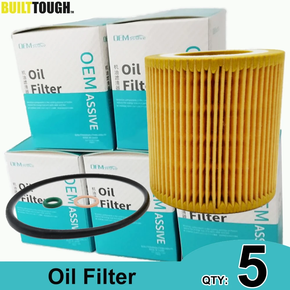 QTY 5, 11427541827 Oil Filters For BMW 128i 130i 135i 135is 325i 325xi 328i 328xi 330i 330xi 335i GT 335is 335xi