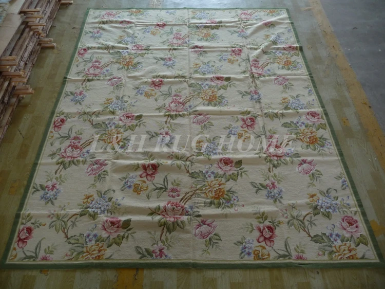 Free shipping 8'x10' needlepoint carpets hand knotted  handmade rugs for home decoration