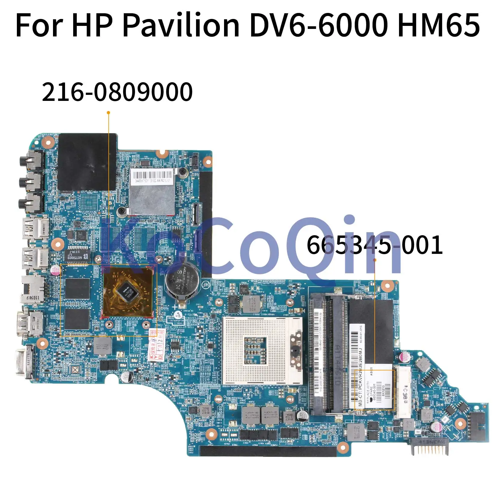 

KoCoQin laptop Motherboard For HP Pavilion DV6 DV6-6000 DV6T-6000 665345-001 665345-501 216-0809000 HM65 Mainboard