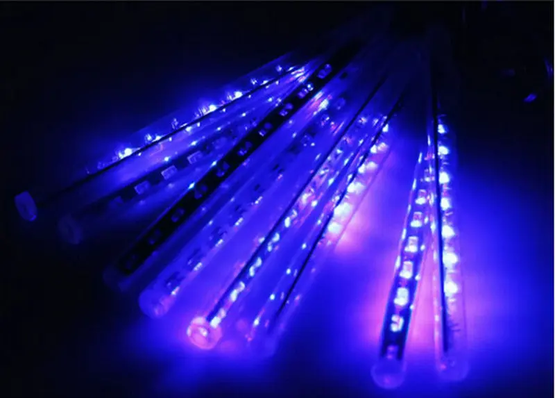 

50cm 8 tubes(16Leds/tube) 144leds String LED Meteor Rain shower Light bulb christmas tree decoration lamp-White/blue/Multicolor