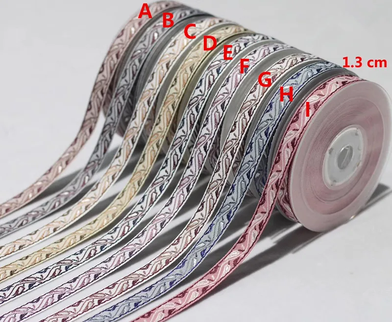 1.3cm exquisite ZAKKA style jacquard webbing, 9 colors available, XL180912C