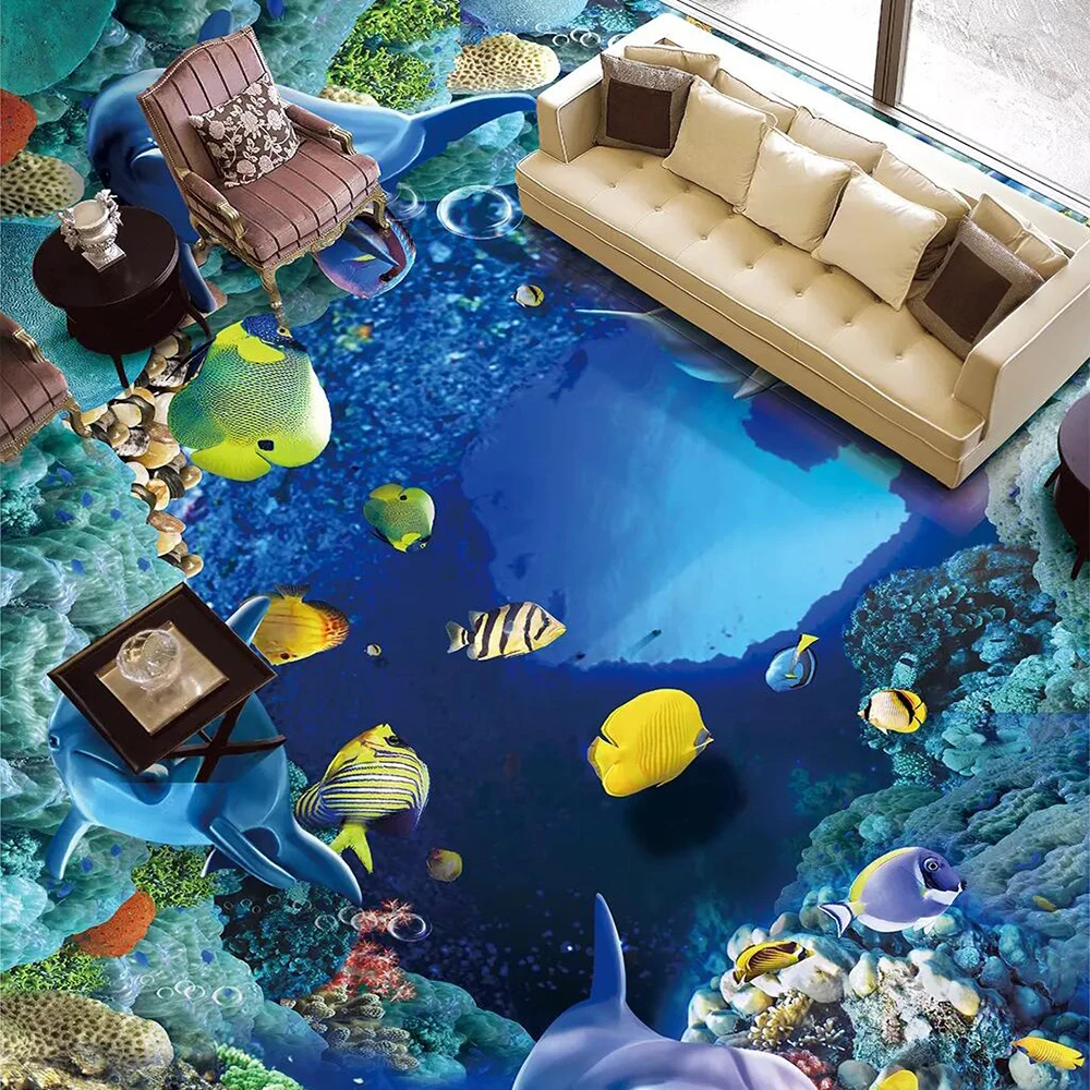 Papier peint de sol sous-marin